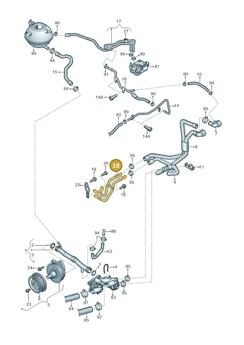 03C121151D — Volkswagen Passat saloon (2010-2015) diagram 656121170, position 18