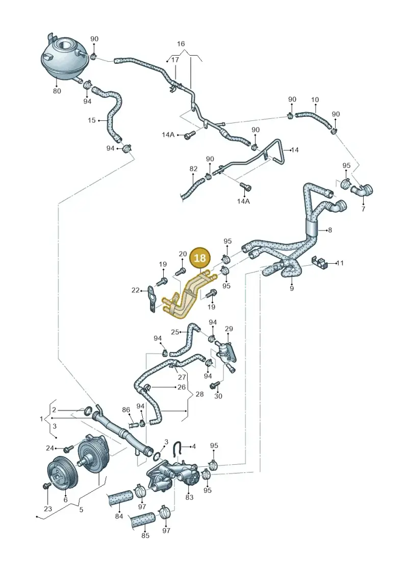 03C121151D — Volkswagen Passat CC (2011-2016) diagram 702121200, position 18