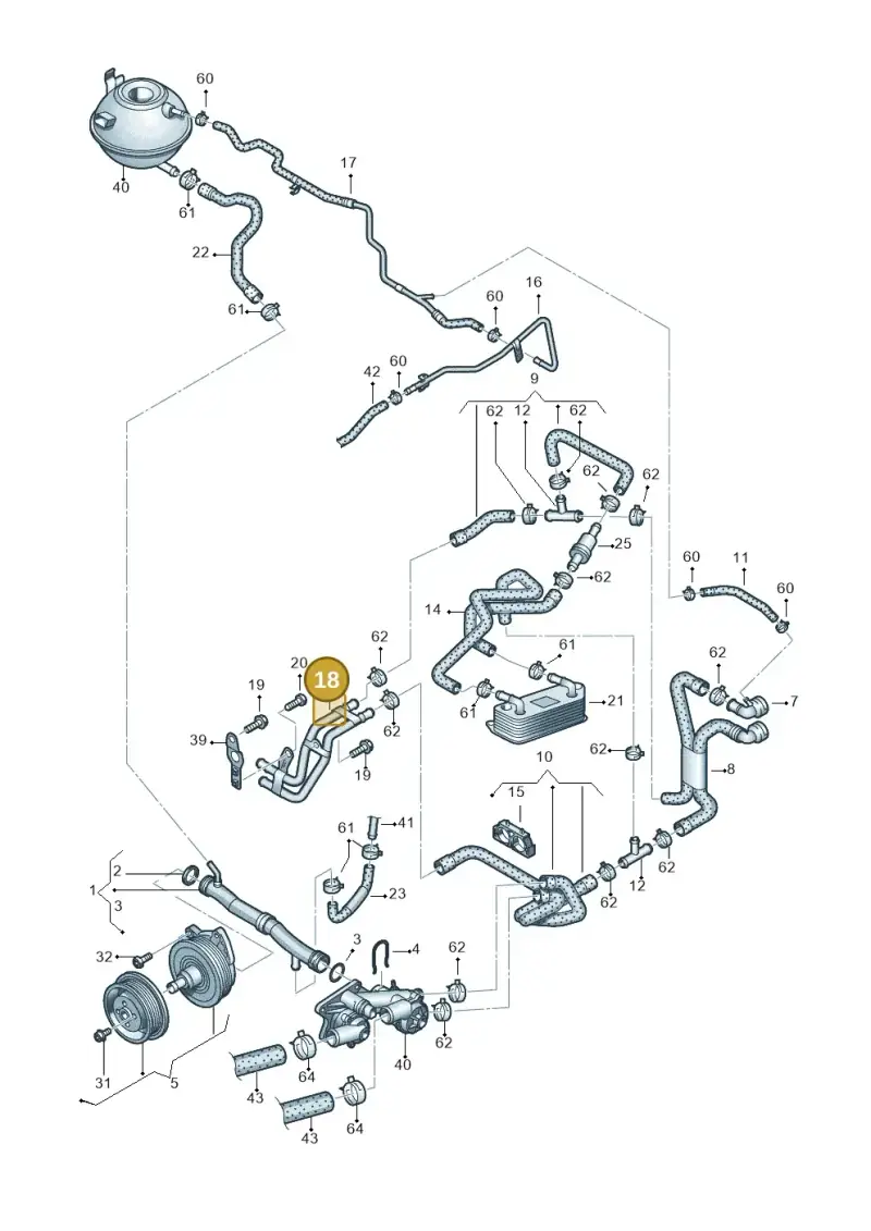 03C121151D — Volkswagen Jetta (2014-2017) diagram 625121160, position 18
