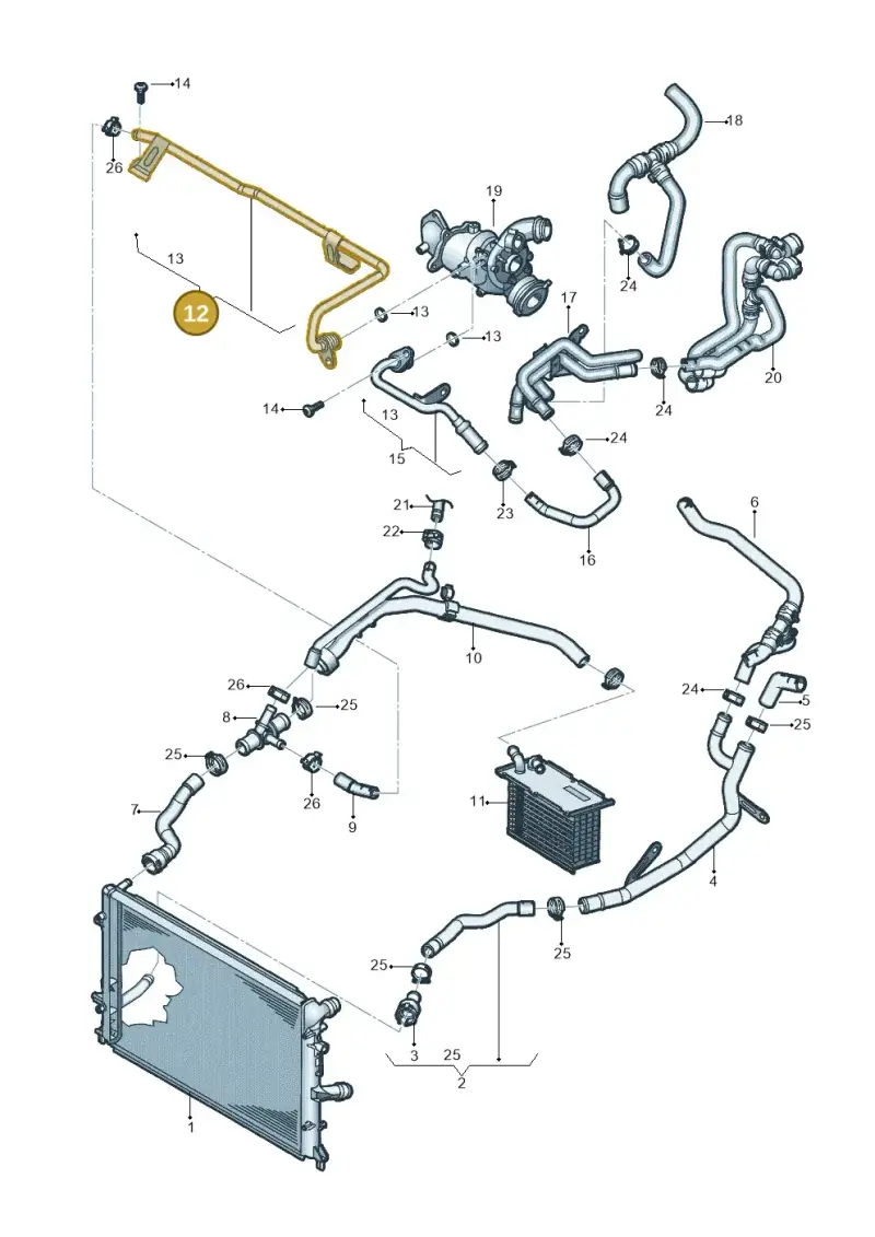 03C121469F — Volkswagen Jetta 1.6 (2014-2018) diagram 789121013, position 12