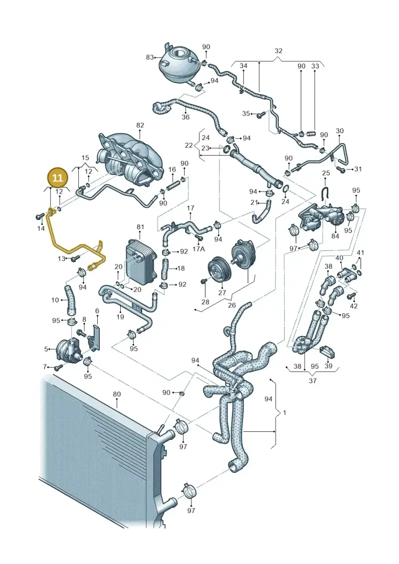 03C121497C — Volkswagen Polo (2012-2014) diagram 672121350, position 11