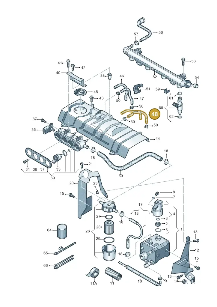 03C128653 — Volkswagen Polo (2012-2014) diagram 672133420, position 48
