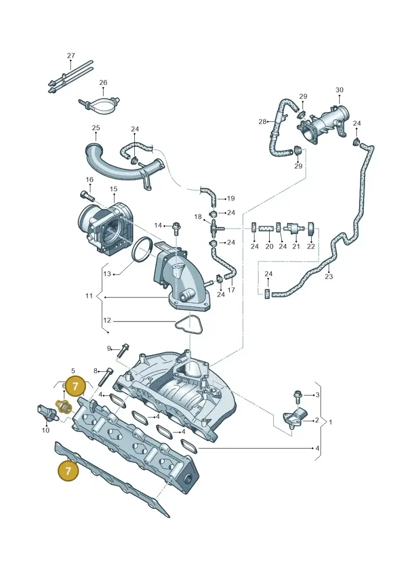 03C129717C — Volkswagen Beetle (2016-2019) diagram 651133100, position 7