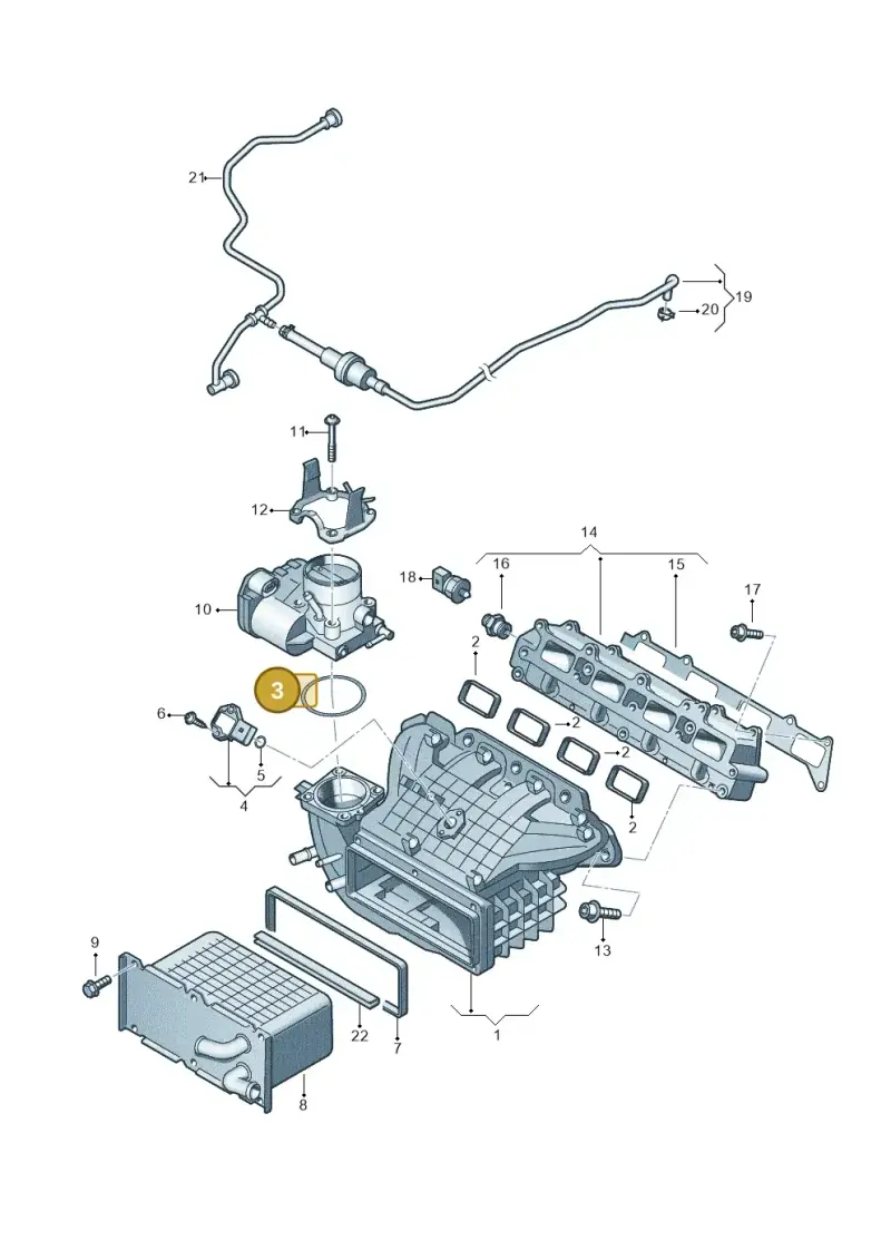 03C133073D — Volkswagen Golf (2009-2014) diagram 625133170, position 3
