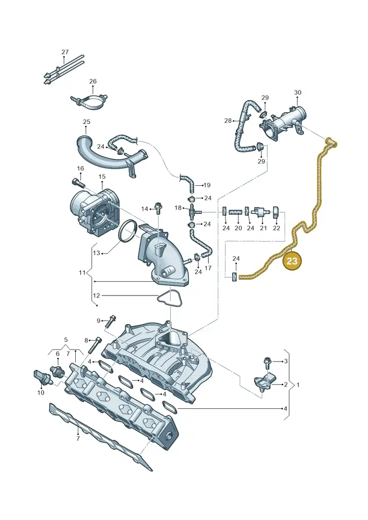 03C133514AM — Volkswagen Touran 2.0 (2010-2015) diagram 689133100, position 23