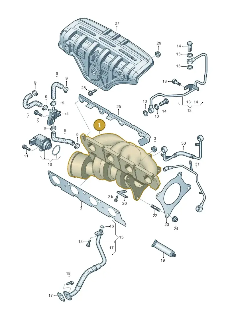 03C145703A — Volkswagen Polo (2012-2014) diagram 634145500, position 1