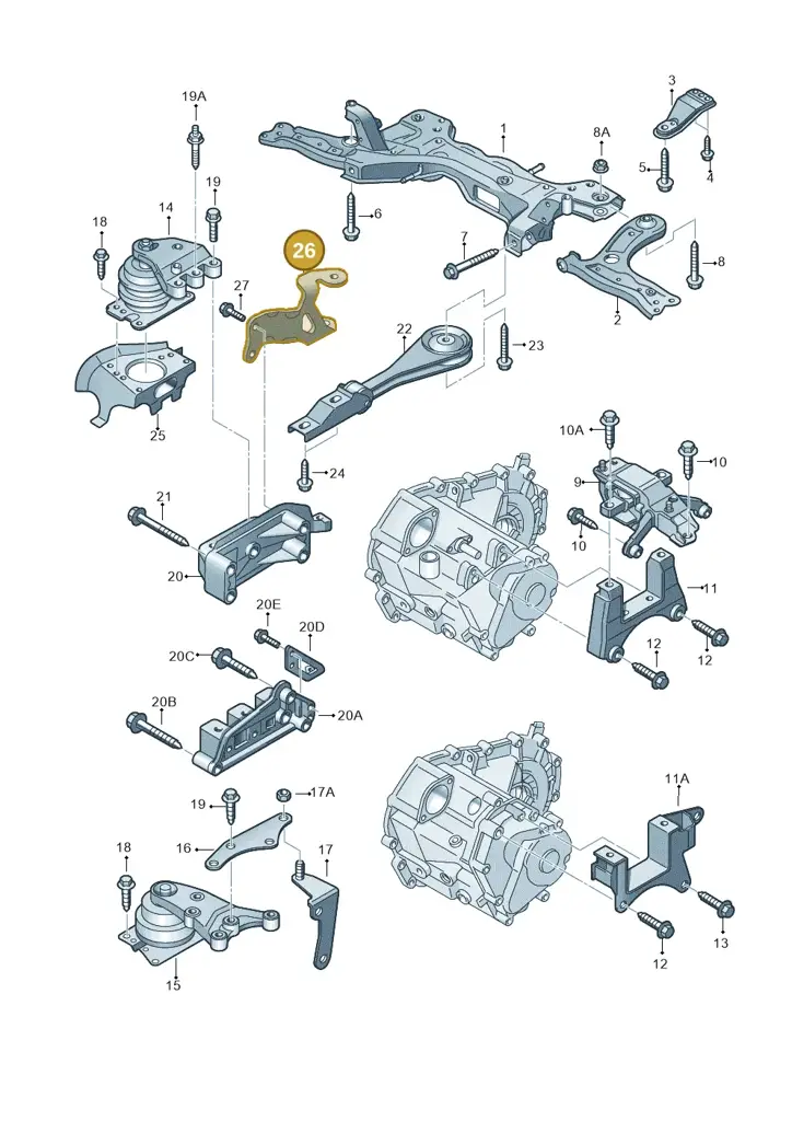 03C199207G — Volkswagen Polo (2012-2014) diagram 747199250, position 26