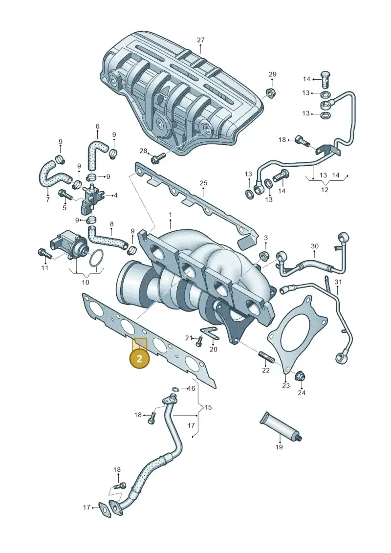 03C253039F — Volkswagen Jetta 1.4 (2013-2015) diagram 634145500, position 2