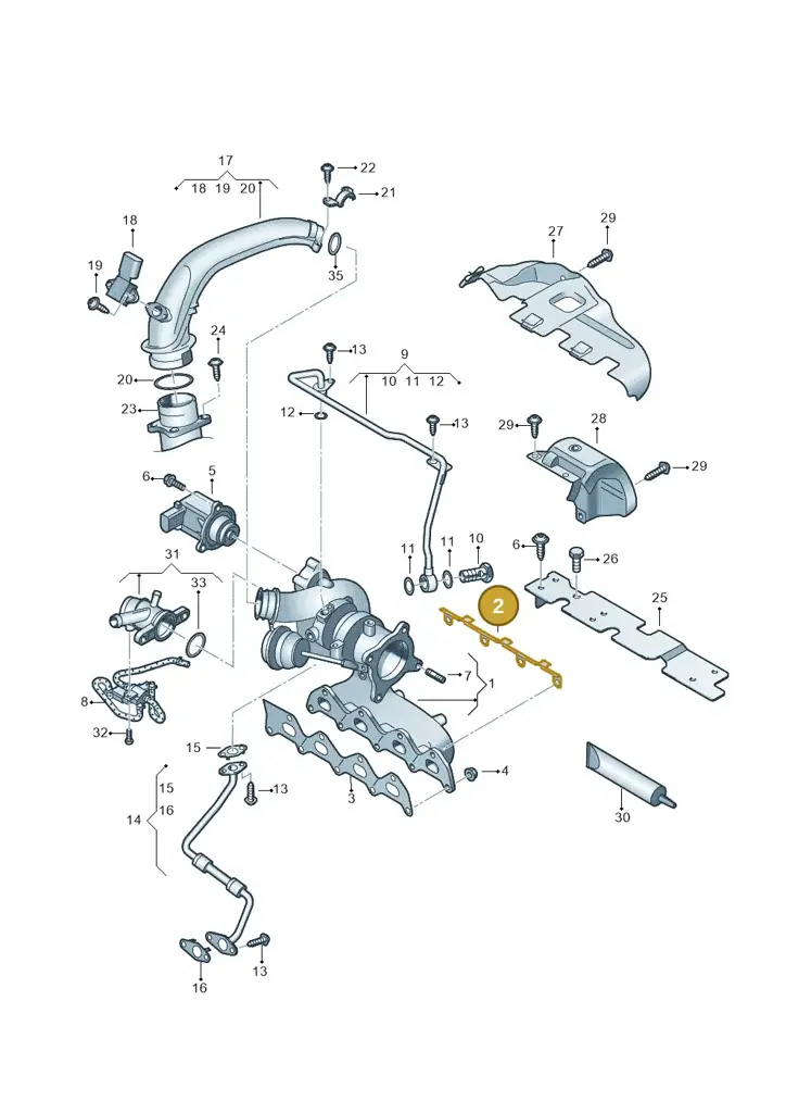 03C253197R — Volkswagen Jetta 1.6 (2014-2018) diagram 625145530, position 2