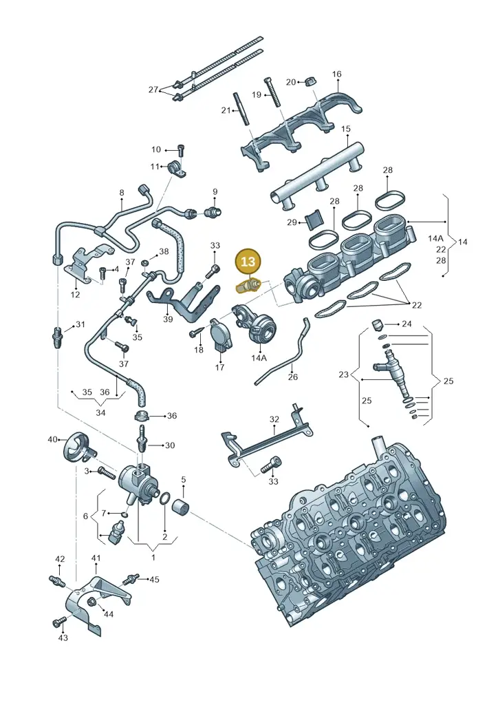 03C906051C — Volkswagen Touareg BlueMotion (2014-2018) diagram 693133500, position 13