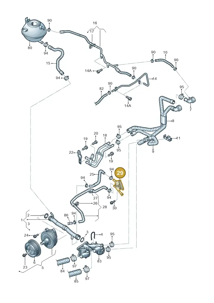 03C965529 — Volkswagen Passat CC (2011-2016) diagram 702121200, position 29