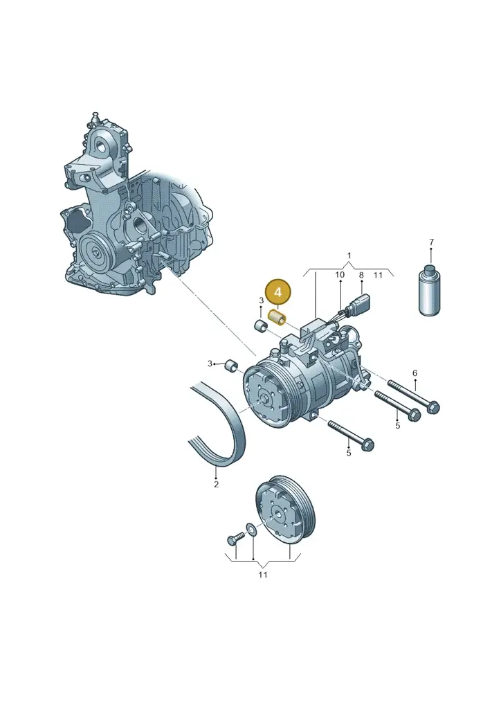 03D103232B — Volkswagen Polo (2012-2014) diagram 253260100, position 4