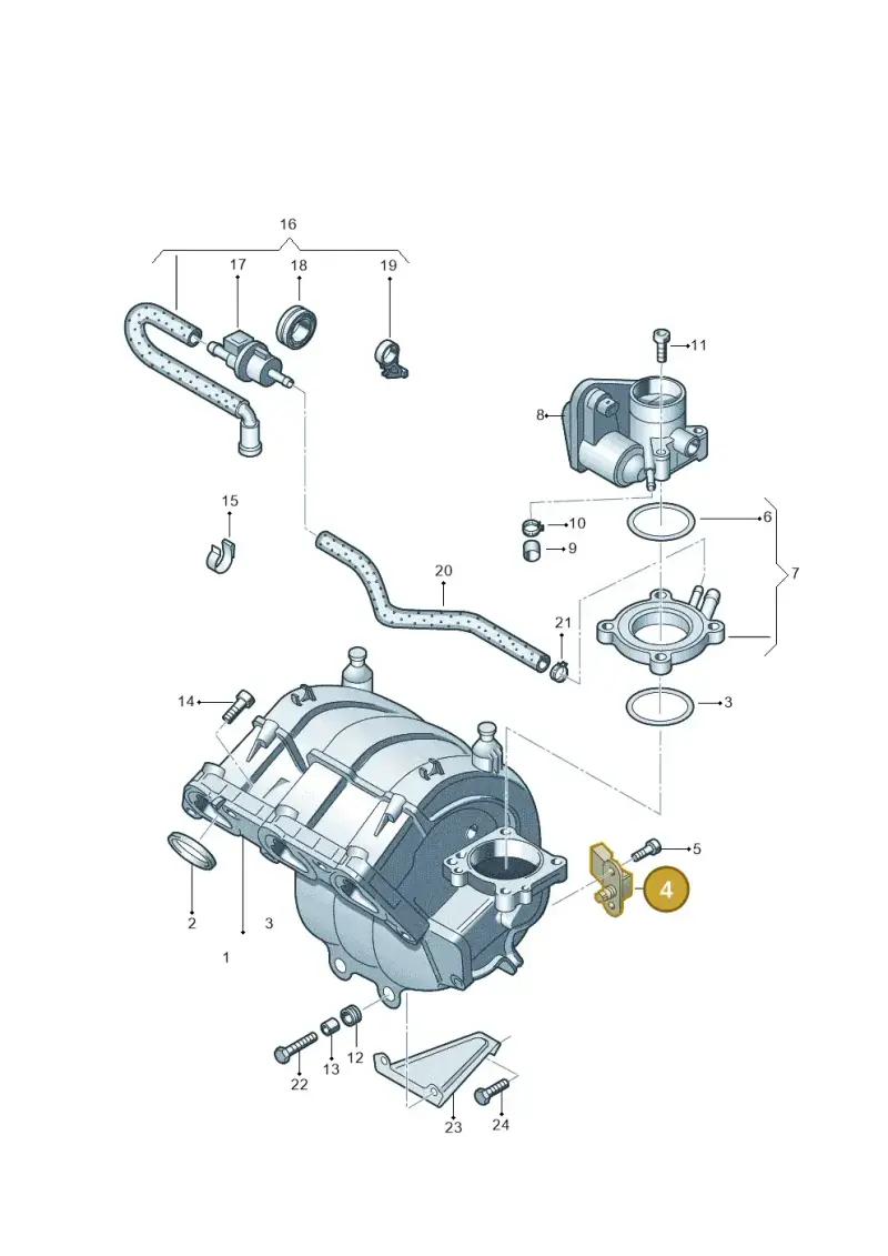 03D906051A — Volkswagen Polo (2008-2009) diagram 253133200, position 4