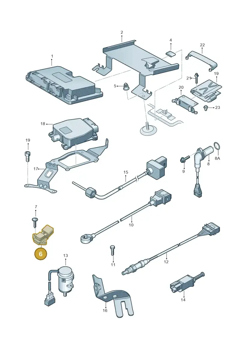 03D906051A — Volkswagen Polo (2008-2009) diagram 253906000, position 6