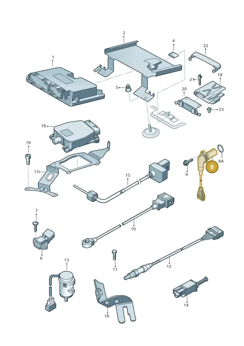 03D907601 — Volkswagen Polo (2008-2009) diagram 253906000, position 8