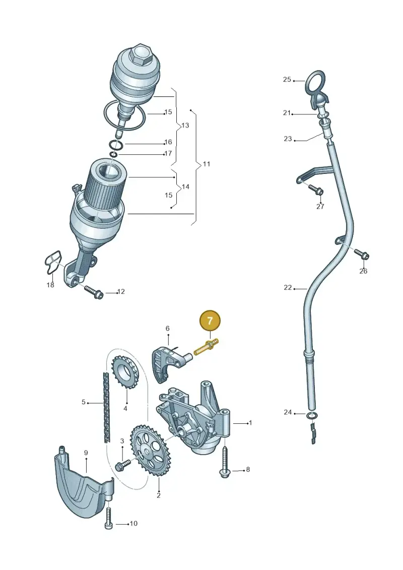 03E109511A — Volkswagen Polo (2012-2014) diagram 747115050, position 7