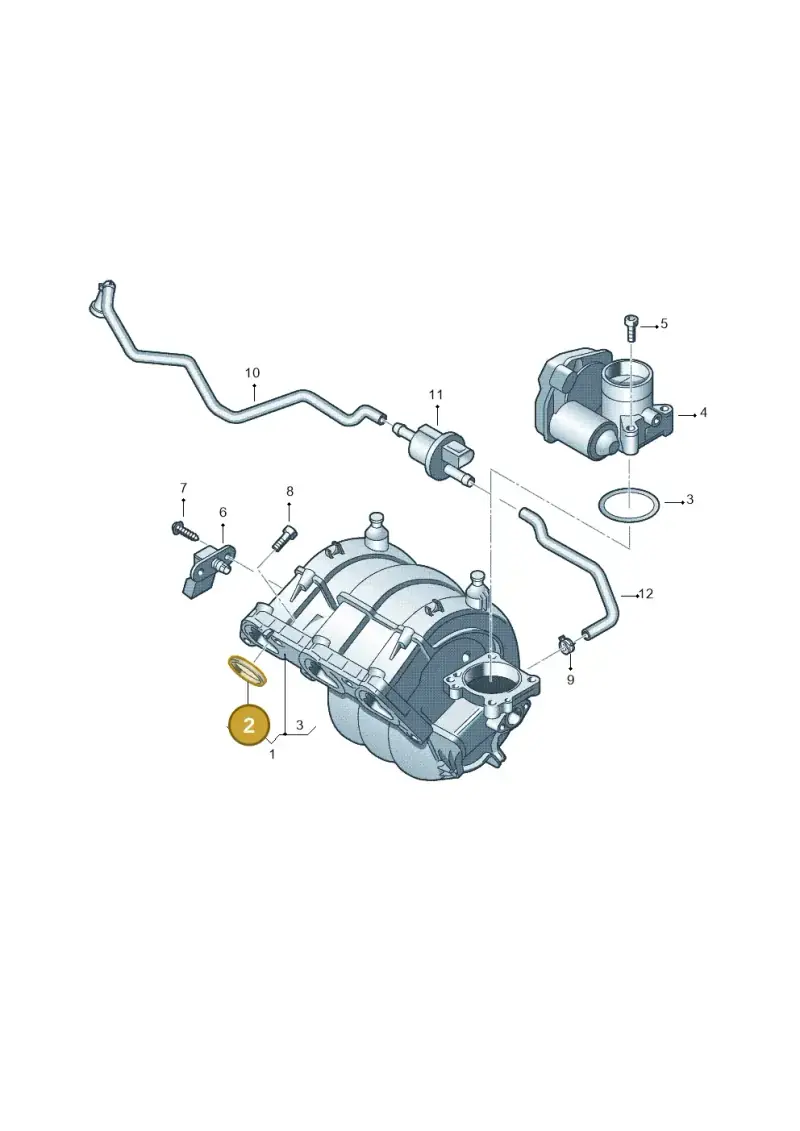 03E129717B — Volkswagen Polo (2012-2014) diagram 672133250, position 2