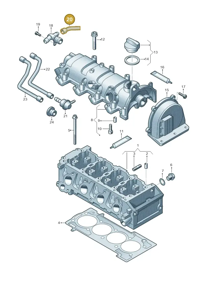 03F103493 — Audi A1 Sportback (2010-2015) diagram 649103410, position 20