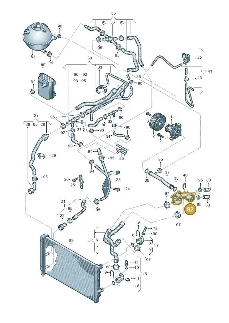 03F121111A — Volkswagen New beetle (2011-2016) diagram 649121100, position 82