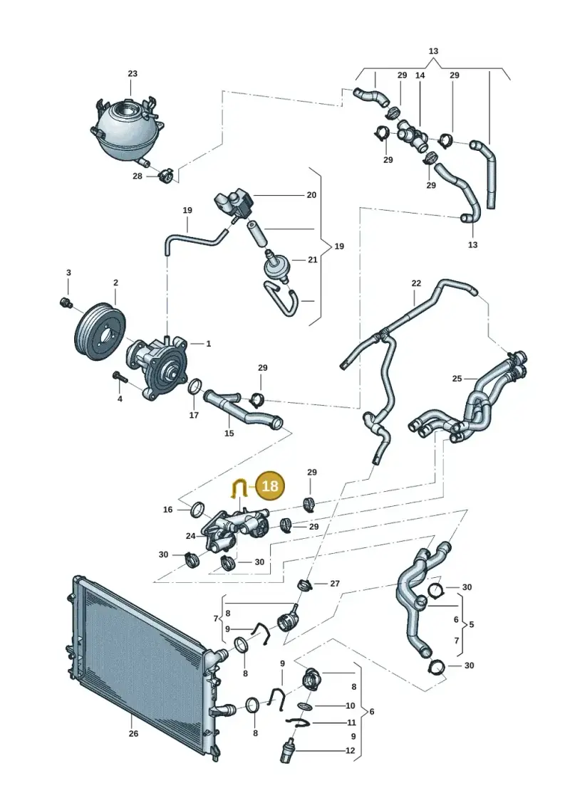 03F121142 — Volkswagen Beetle (2016-2019) diagram 801121051, position 18