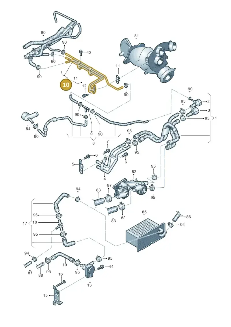 03F121497A — Volkswagen Beetle (2016-2019) diagram 649121110, position 10