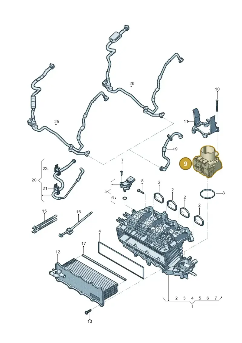 03F133062E — Volkswagen Jetta 1.4 (2017-2024) diagram 431133010, position 9
