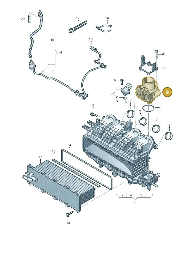 03F133062E — Volkswagen Tiguan 2.0 4Motion (2016-2024) diagram 884133000, position 9