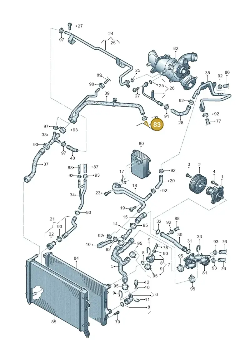 03F145749C — Volkswagen Golf estate (2009-2013) diagram 625121130, position 83
