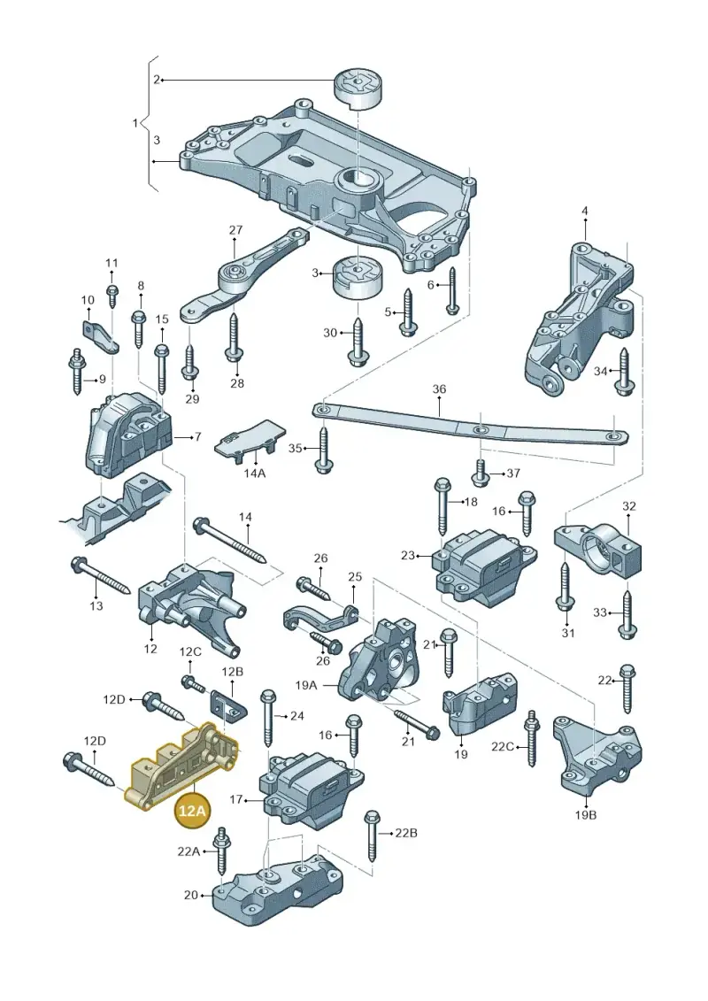 03F199275E — Volkswagen Golf Cabriolet (2011-2016) diagram 718199200, position 12A