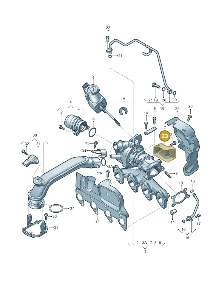 03F253041G — Volkswagen Golf Cabriolet (2011-2016) diagram 729145500, position 23
