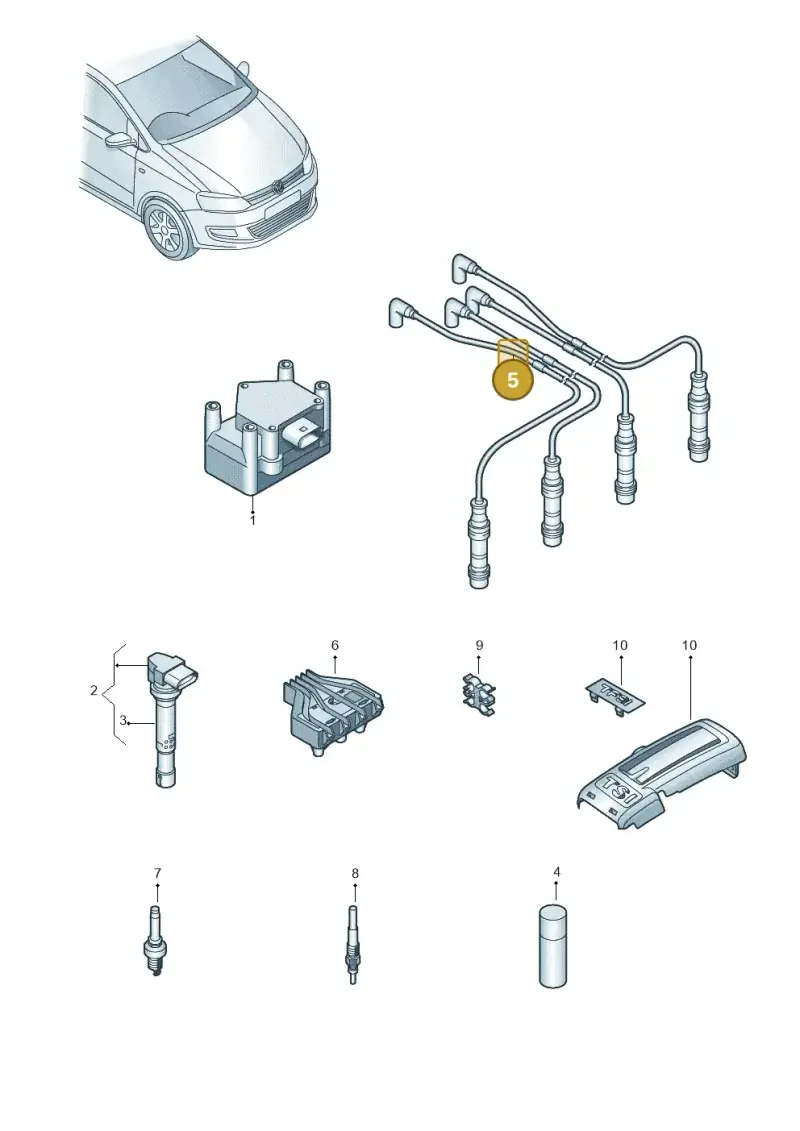 03F905409C — Volkswagen Polo (2012-2014) diagram 747905000, position 5