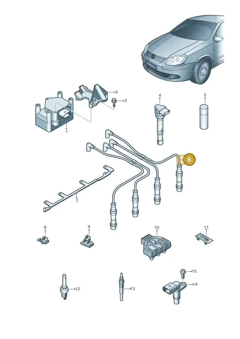 03F905430L — Volkswagen Golf Plus (2011-2014) diagram 729905000, position 6