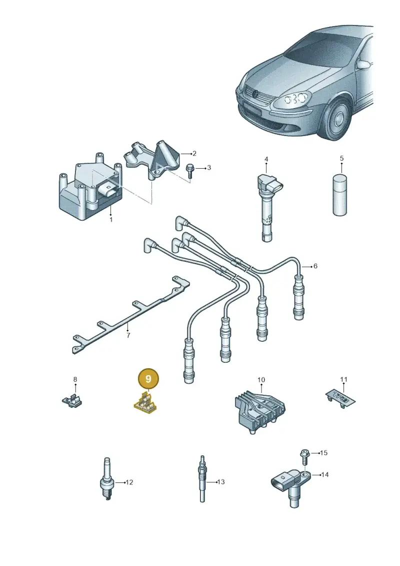 03F905471C — Volkswagen Golf Plus (2011-2014) diagram 729905000, position 9