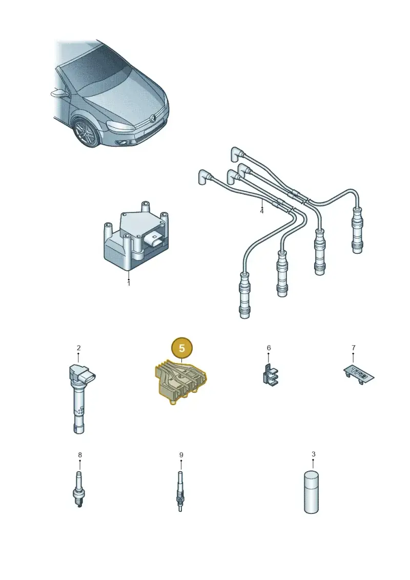 03F905487 — Volkswagen Golf Cabriolet (2011-2016) diagram 718905000, position 5