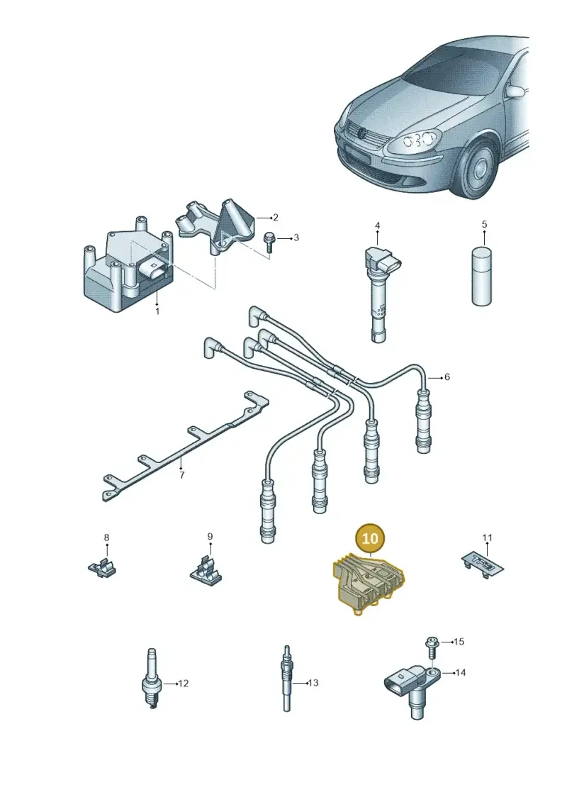03F905487 — Volkswagen Golf Plus (2011-2014) diagram 729905000, position 10