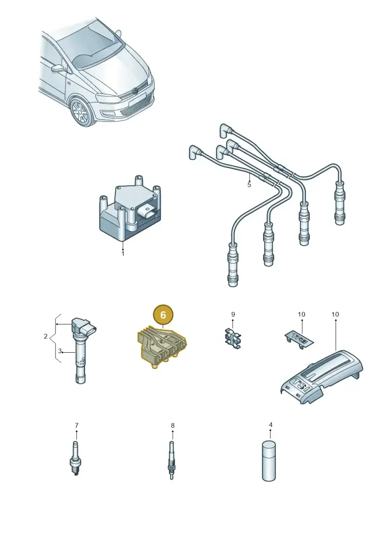 03F905487 — Volkswagen Polo (2012-2014) diagram 747905000, position 6