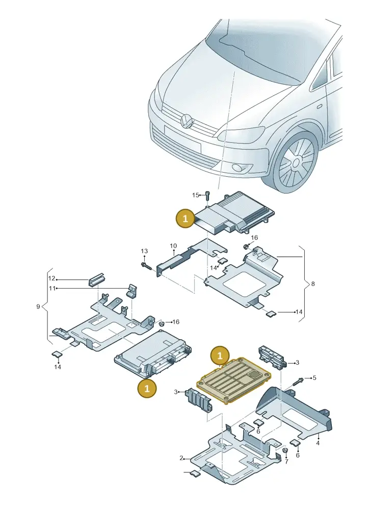 03F906070FK — Volkswagen Caddy Maxi Kombi (2010-2015) diagram 690906220, position 1