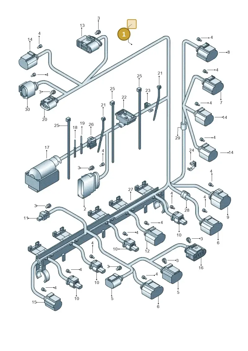 03F972619B — Volkswagen Golf estate (2009-2013) diagram 692971170, position 1
