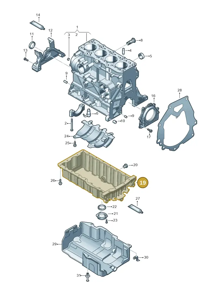 03G103603AK — Volkswagen New Passat (2011-2015) diagram 634103250, position 19