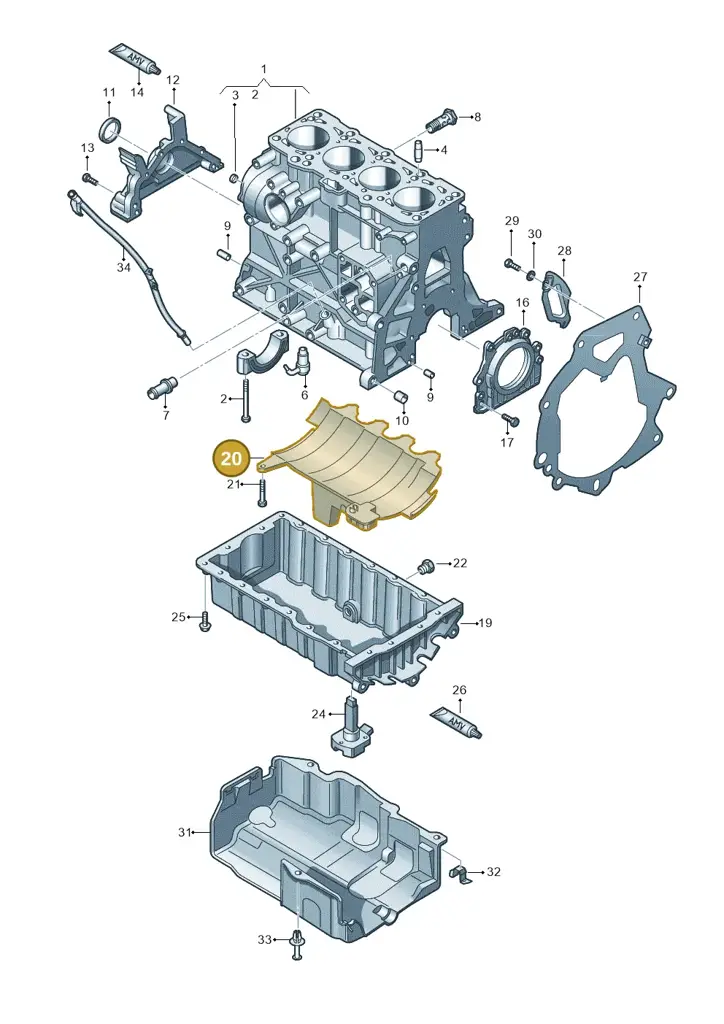 03G103623A — Volkswagen New beetle (2011-2016) diagram 651103200, position 20