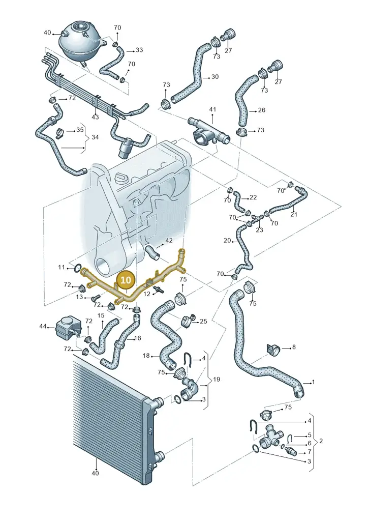 03G121065G — Volkswagen Caddy panel van (2008-2010) diagram 443121430, position 10