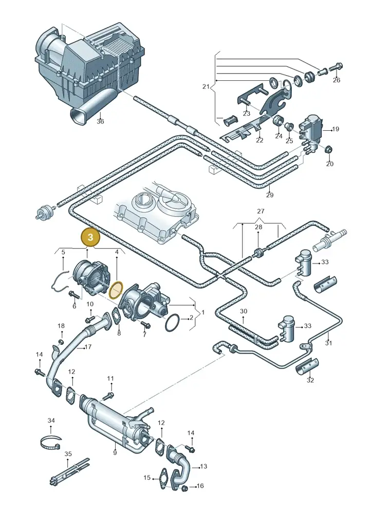 03G128063R — Volkswagen Passat estate (2008-2011) diagram 460131750, position 3