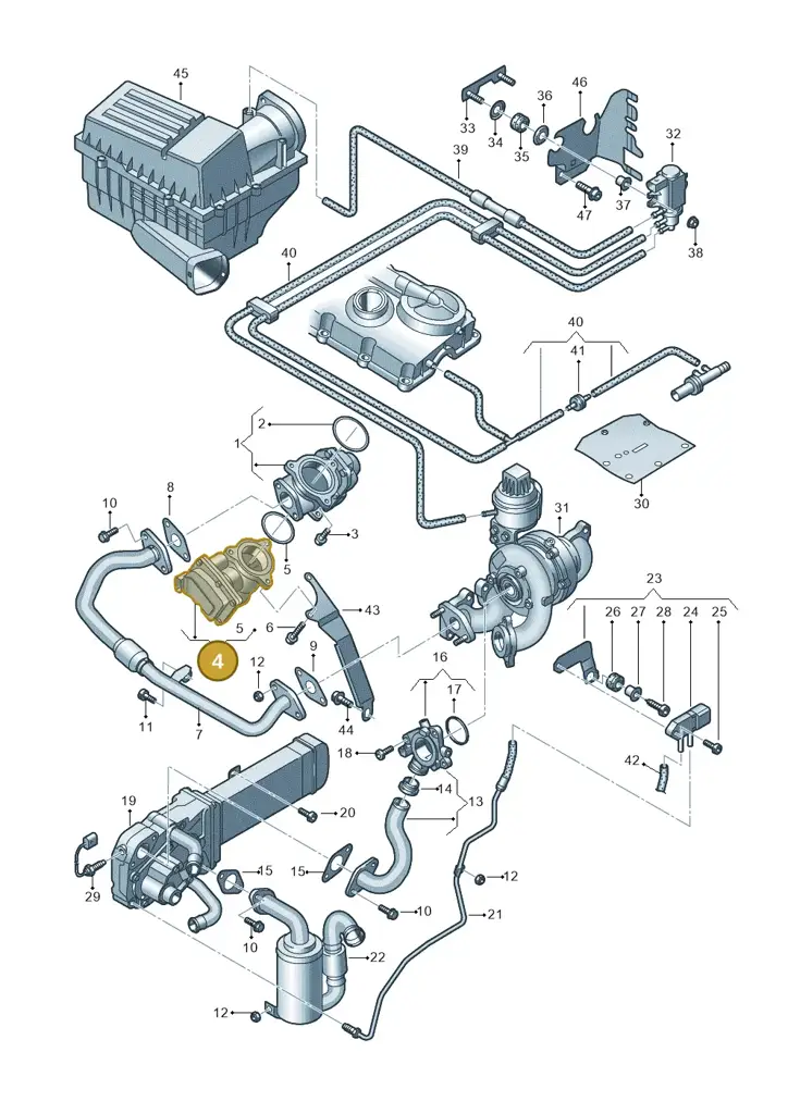 03G128063T — Volkswagen New beetle (2011-2016) diagram 649131450, position 4