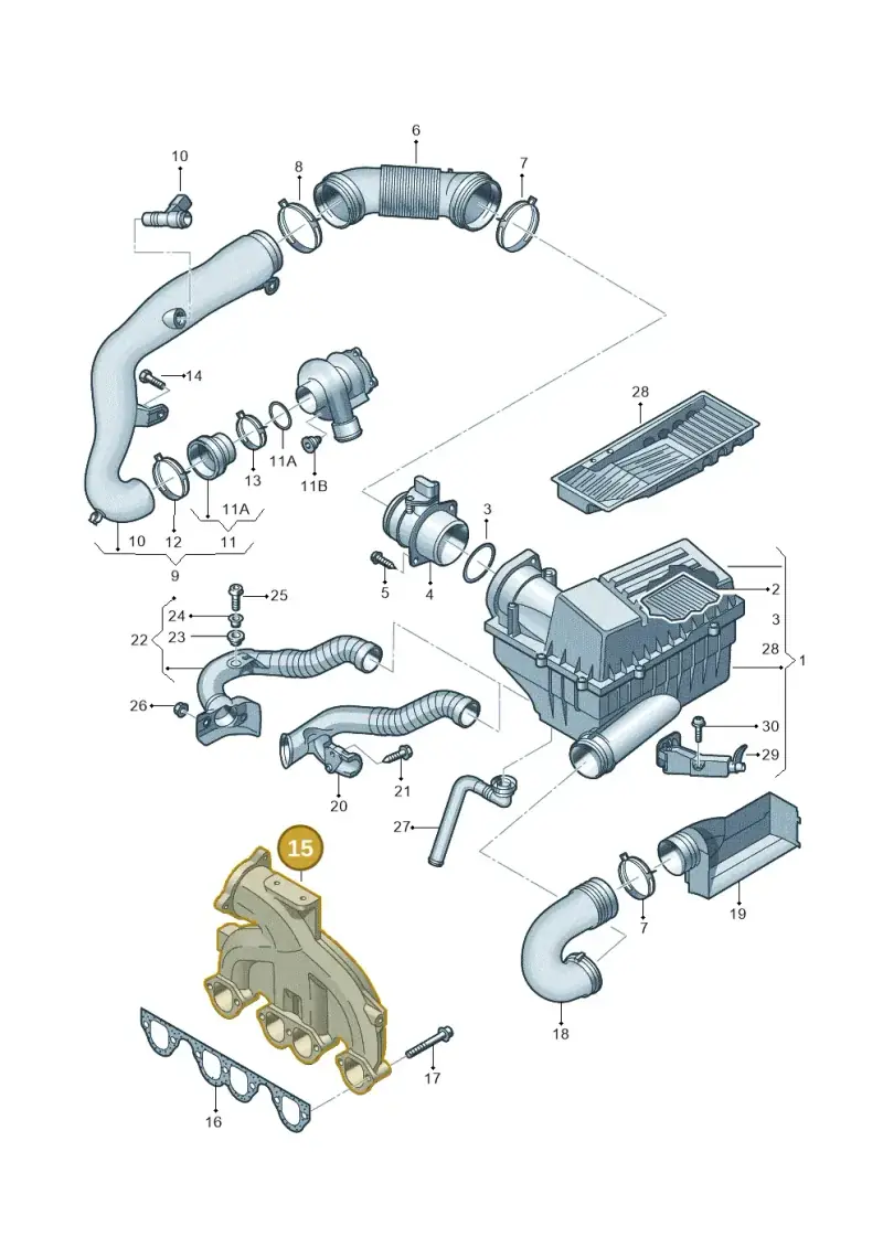 03G129713C — Volkswagen Touran 1.9 (2008-2010) diagram 460129030, position 15