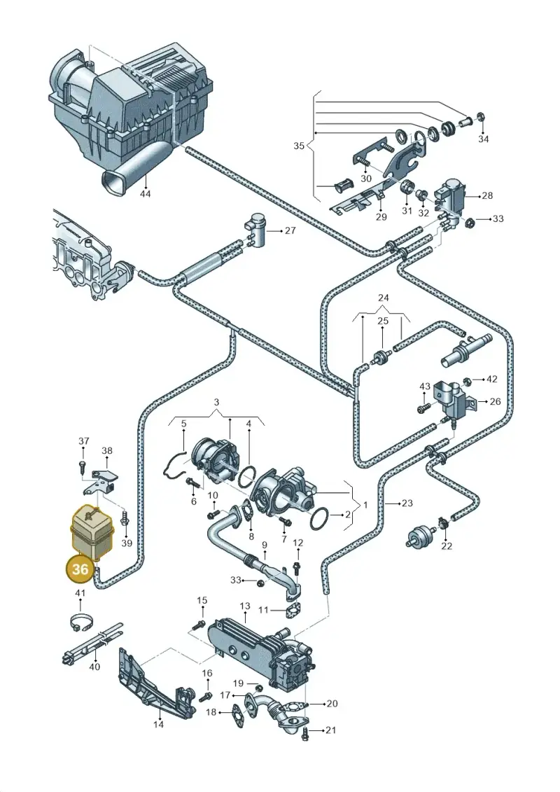 03G129808 — Volkswagen Passat estate (2008-2011) diagram 460131850, position 36