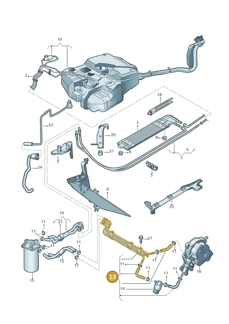 03G130308K — Volkswagen Caddy panel van (2008-2010) diagram 443201250, position 13