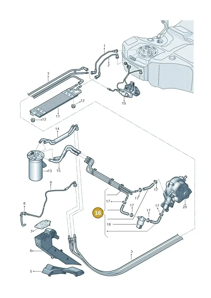 03G130308K — Volkswagen Passat estate (2008-2011) diagram 460201250, position 16