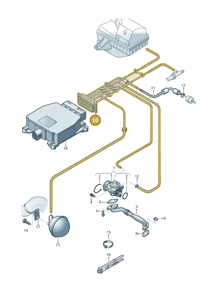 03G131051AH — Volkswagen Caddy panel van (2008-2010) diagram 443131500, position 10