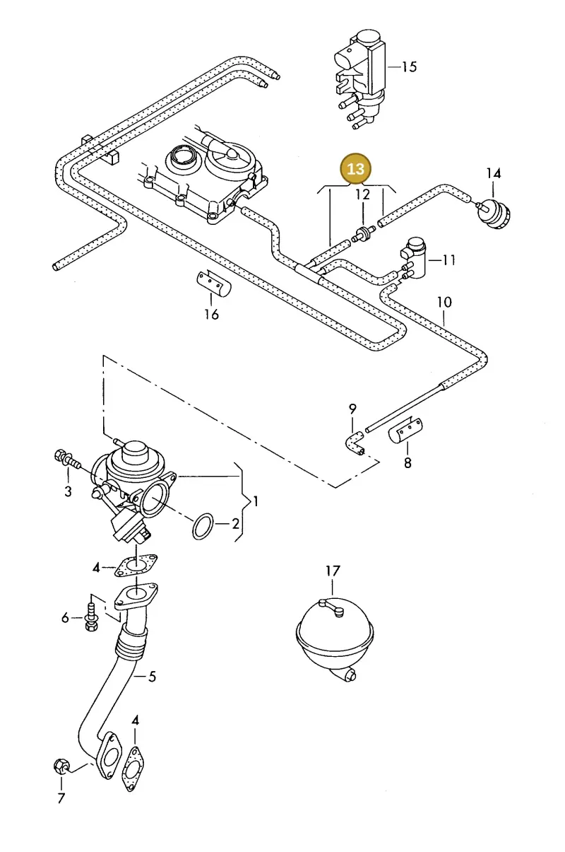 03G131055BE — Volkswagen DIES.-IND.-MOT.1,9>2,0 08> (2007-) diagram 425131200, position 13