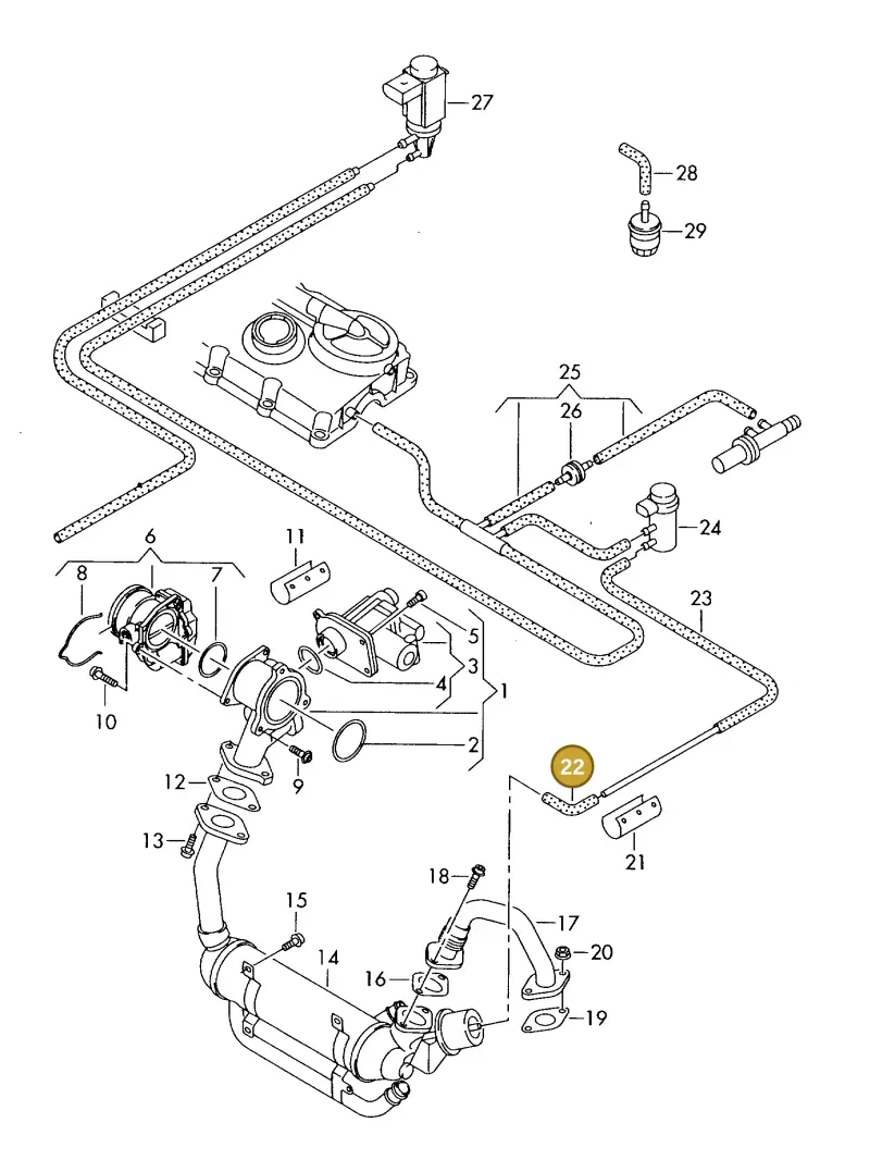 03G131055J — Volkswagen DIES.-IND.-MOT.1,9>2,0 (1990-2007) diagram 423131100, position 22